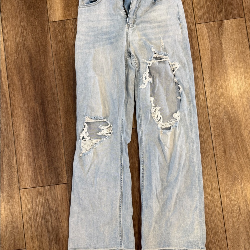 Distressed Vervet Light Blue Jeans